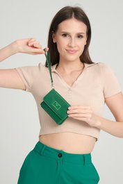 Zoozie Bags Cartera de Mujer Elegante Verde Piel PU Sofisticada